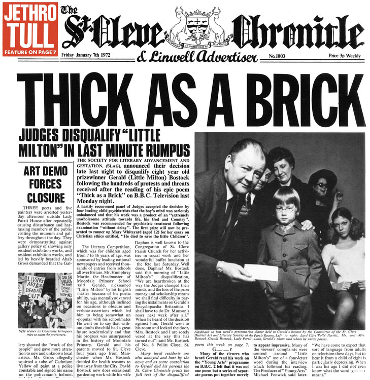 Jethro Tull Thick As A Brick Vinyl