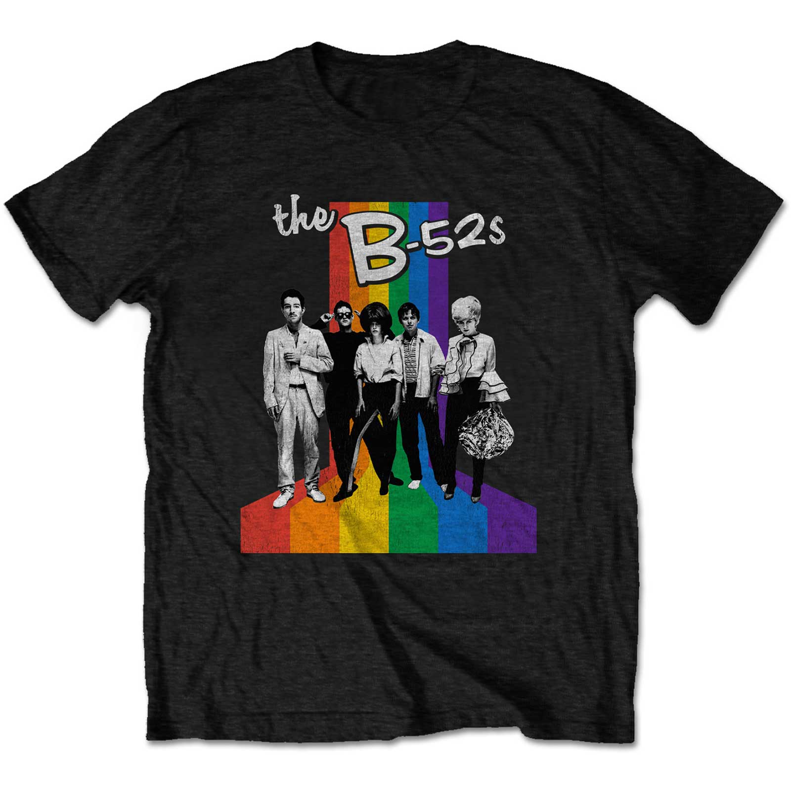 b52s_unisex_t-shirt:_rainbow_stripes