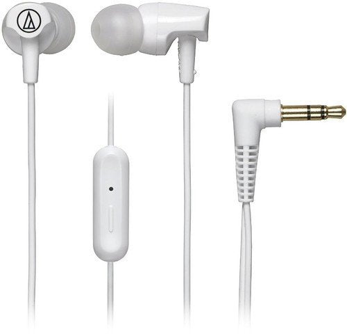 Audio-Technica ATH-CLR100iSWH SonicFuel In-Ear Headphones with In-Line Mic & Control, White Headphone