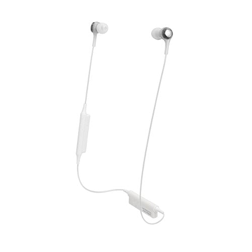 Audio-Technica ATH-CK200BT Bluetooth Wireless In-Ear Headphones with In-Line Mic & Control, White Headphone