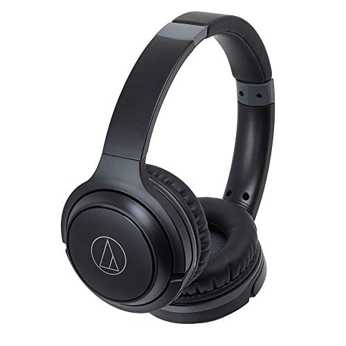 Audio-Technica ATH-S200BTBK Bluetooth Wireless On-Ear Headphones with Built-In Mic & Control, Black Headphone