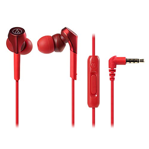 Audio-Technica ATH-CKS550XiSRD Solid Bass In-Ear Headphones, Red Headphone