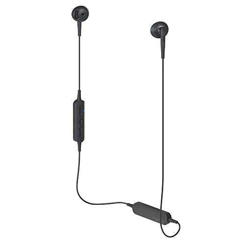 Audio-Technica ATH-C200BT Bluetooth Wireless In-Ear Headphones with In-Line Mic & Control, Black Headphone