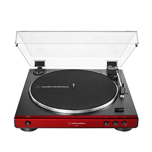 Audio-Technica AT-LP60X-RD Fully Automatic Belt-Drive Stereo Turntable, Red Turntables