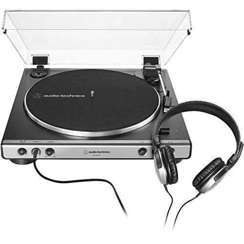 Audio-Technica AT-LP60XHP-GM Fully Automatic Belt-Drive Stereo Turntable Includes Headphones with Built-in Switchable Phono Preamp and Cartridge - Gunmetal Turntables