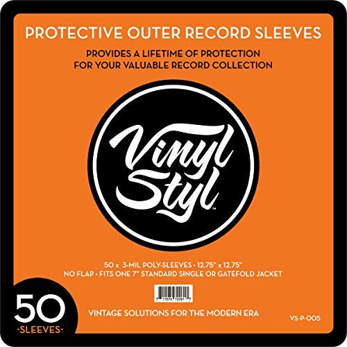Vinyl Styl 12.75" X 12.75" 3 Mil Protective Outer Record Sleeve 50CT Turntable Accessories