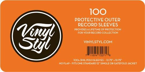 Vinyl Styl 12.75" X 12.75" - 3 Mil Protective Outer Record Sleeve 100CT Turntable Accessories