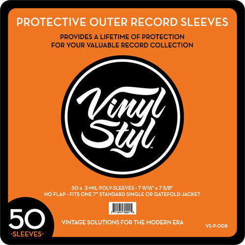 Vinyl Styl 7 9/ 16" X 7 5/ 8" 3 Mil Protective Outer Record Sleeve 50CT Vinyl Accessories