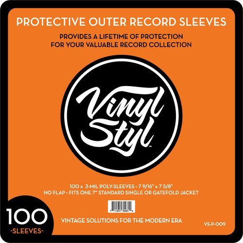 Vinyl Styl 7 9/ 16" X 7 5/ 8" 3 Mil Protective Outer Record Sleeve 100CT Wallet