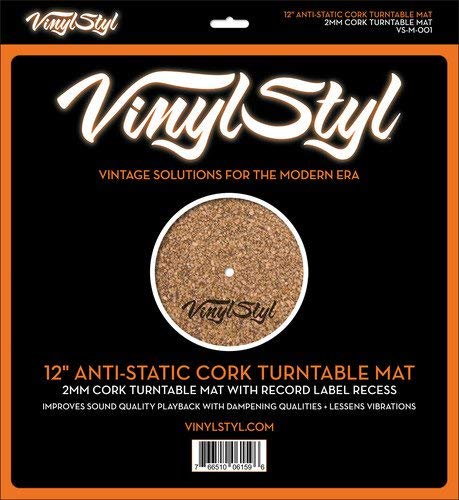 Vinyl Styl 12" Anti-Static Cork Turntable Mat Turntable Accessories